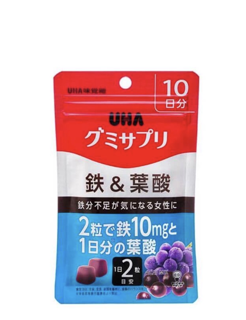 UHA Gumi Supplement – Iron & Folic Acid (Grape Flavor)