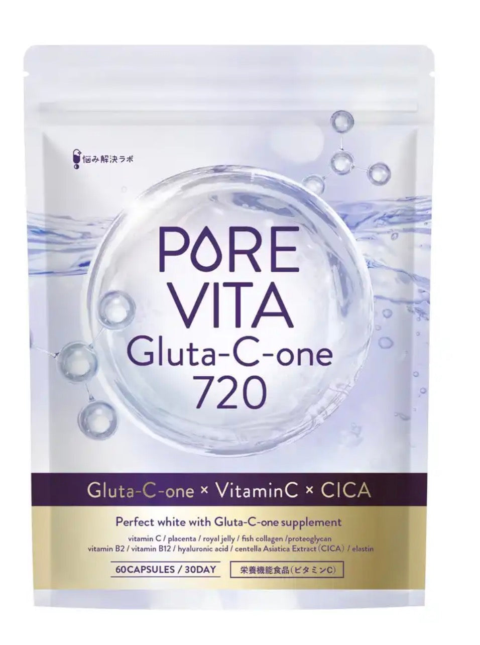 Pore Vita Gluta-C-one 720 (Gluta + Vitamin C + CICA Supplement)