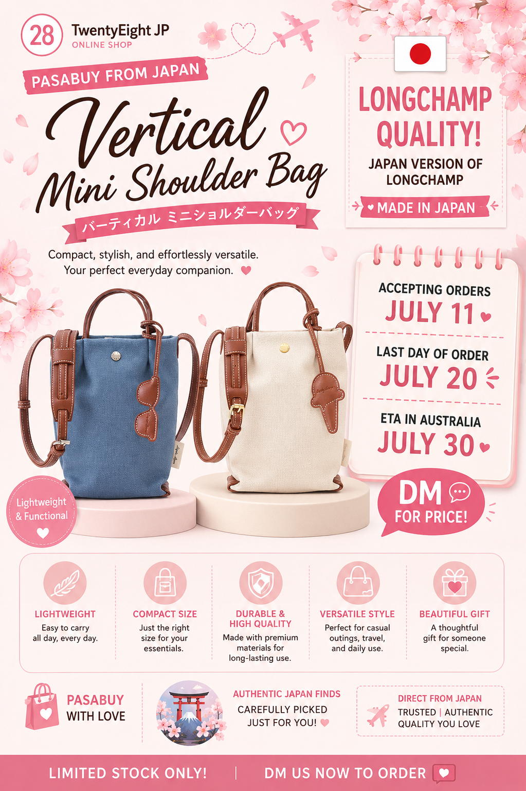 Japan Pasabuy Legato Largo bags vertical mini