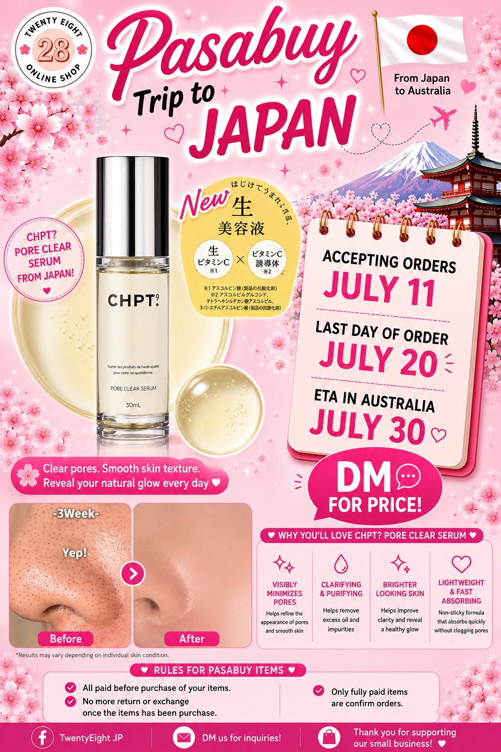 Japan Pasabuy CHTP9 Pore Serum