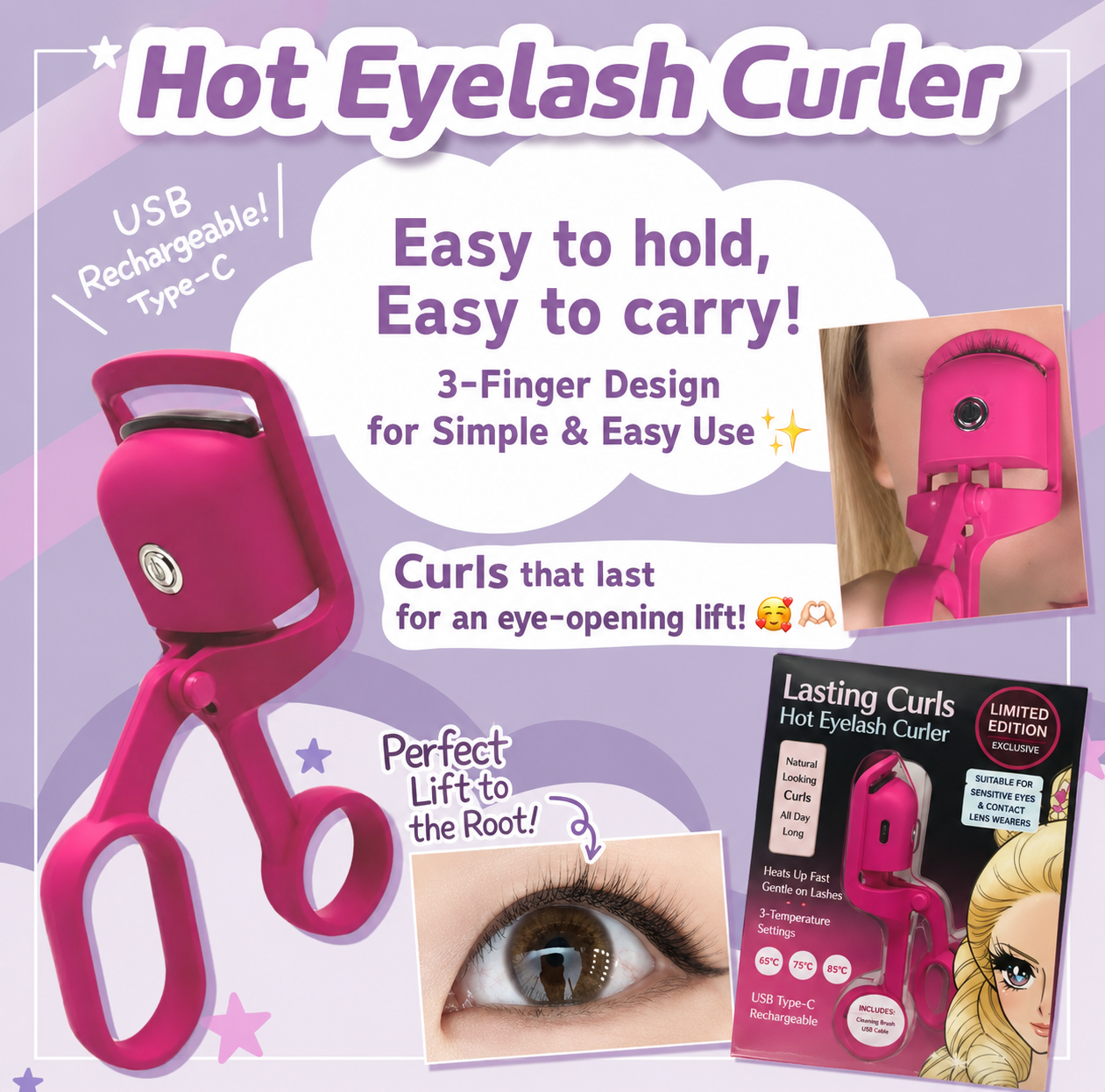 Kiss me Hot Eyelash Curler rechargeable
